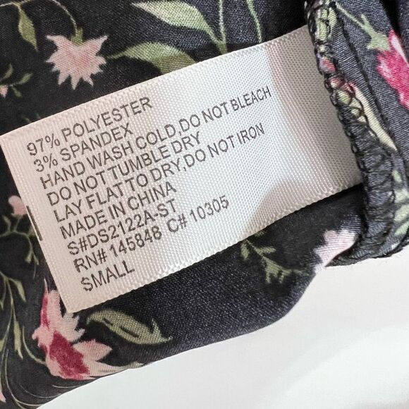 French Grey Stitchfix Dress Womens Short Single Sleeve Floral Mini Ladies Large - Picture 4 of 8